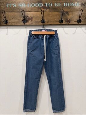 Kids Elastic-Waist Blue Denim Jogger Jeans